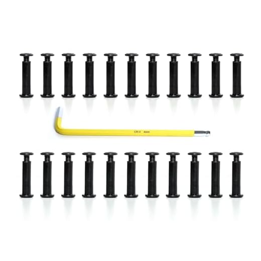 22 Pcs Black Socket Head Machine Screws, Furniture Connector Bolts Screws, Chicago Screws with Screws, Bolts, Wrench(22, M6*30mm)