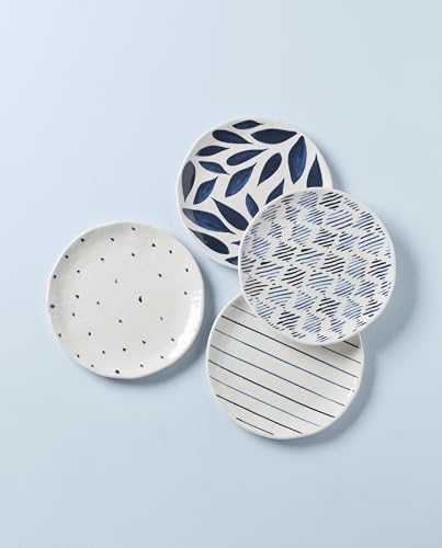 Lenox 895235 Blue Bay Melamine Assorted Accent Plates, Set of 4, Lightweight Melamine Material