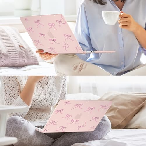 May Chen Case for MacBook Air 13/13.6 inch M5 A3449 M4 A3240 M3 A3113 M2 A2681, 2026 2025 2024-2022, Plastic Hard Shell with Keyboard Cover & Screec Protector, Chalk Pink Bow by May Chen - Image 7