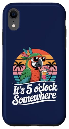 It's 5 O'Clock Somewhere Parrot ���g�� �� �r�[�` �n���C�A�� �X�}�z�P�[�X iPhone XR �p