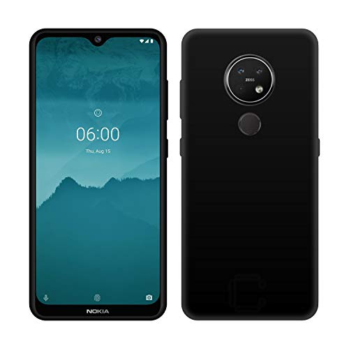 Image of Case Creation Compatible with Nokia 7.2 2019 Back case, Nokia 7.2 Slim Flexible Smart Look case with 360 Camera All Angle Protection (Pure Black)