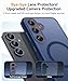 CANSHN Designed for Samsung Galaxy S25 Plus Case (2025) [Full Camera Protection] [Compatible with Magsafe] Translucent Matte Back Protective Phone Cover, Deep Blue