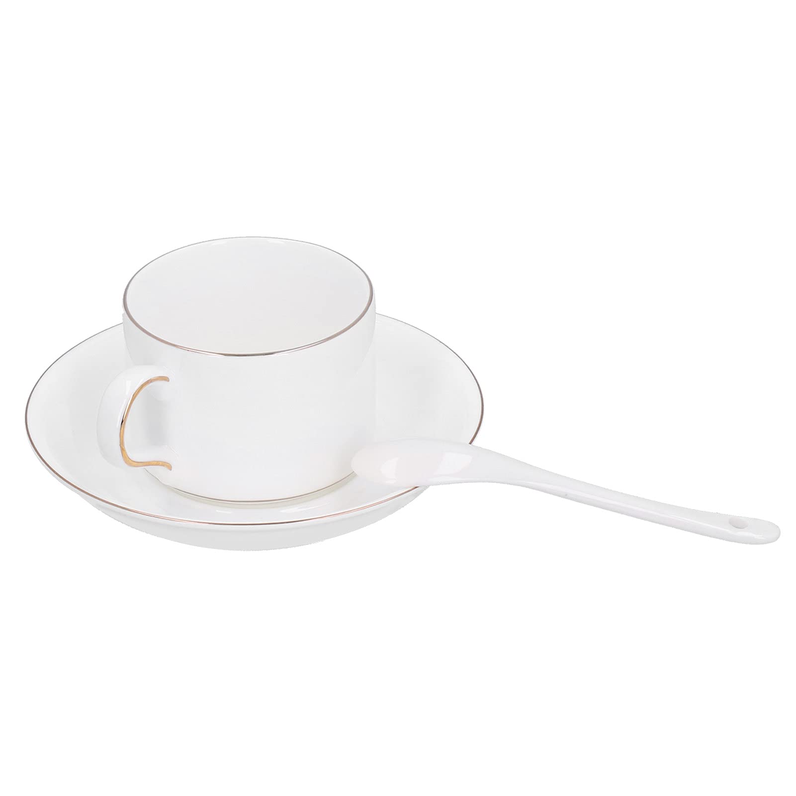 Set da 4 Tazze da caffè con Piattino e Cucchiaio, Eleganti Bicchieri per gli Appassionati di tè e caffè