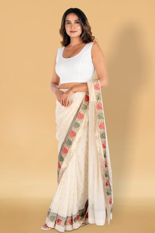 Image of Abhi Readymade Saree Blouse for Women- Sleeveless, Round Neck, Regular-fit, Stretchable, Pull-on Style Blouse