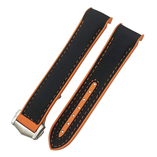 Bracelet montre de sport en silicone et nylon pour Omega Planet Ocean Diver 300 20mm agate