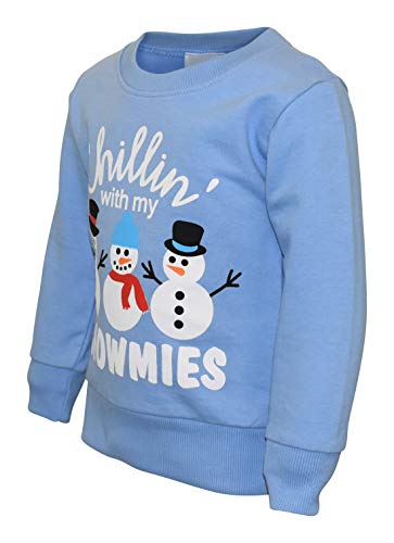 Suéter de Natal exclusivo para bebês meninos Chillin with My Snowmies, Azul, 4T
