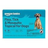 Amazon Basics Flea, Tick & Mosquito Topical Treatment for X-Large Dogs (Over 55 pounds), 6 Count, Packaging May Vary