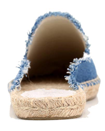 Image of Women's Simple Mule Breathable Flat Espadrilles Shoes, Pure Color Mules