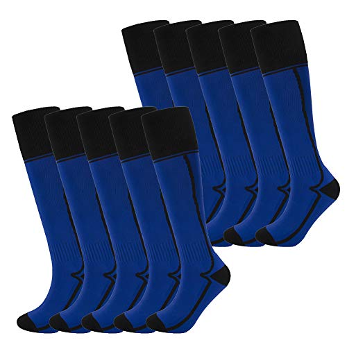 Fitliva Royal Blue Softball Training Socks Baseball Team Socks(10 pairs blue with black line)