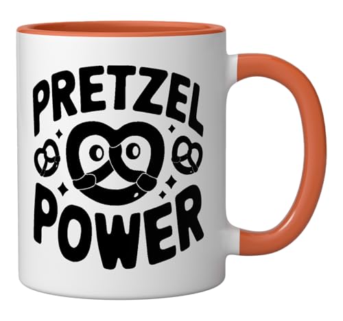 Tazón cerámico Pretzel Power 11 oz naranja/blanco miniatura 2