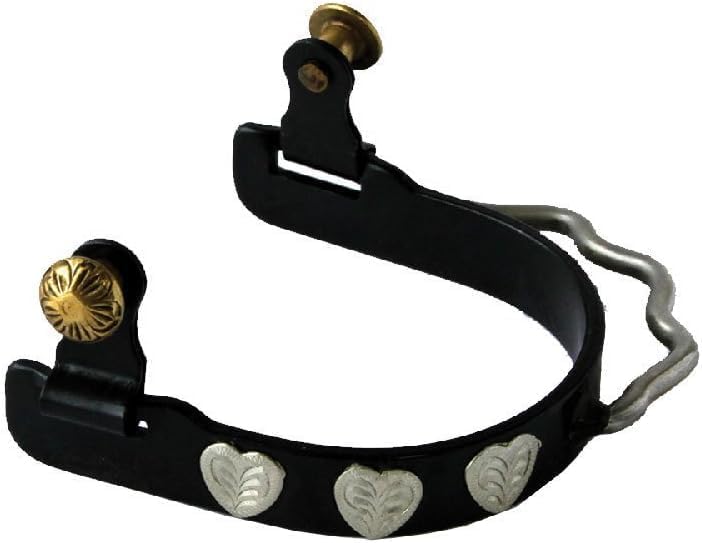 Colorado Saddlery The Flying Heart Bumper Spurs for Women - Black Steel, Stylish Boot Spurs with 3 Point Bumper - Perfect for Trail Riding, Horse Tack, Outfitting - Comes in a Pair