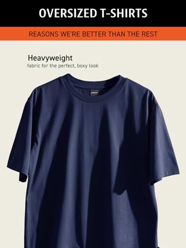Image of DAMENSCH Statement Solid Oversized T Shirt for Men, Heavyweight, Anti-Pilling, Stylish, Relaxed Fit T Shirt for Men Cotton