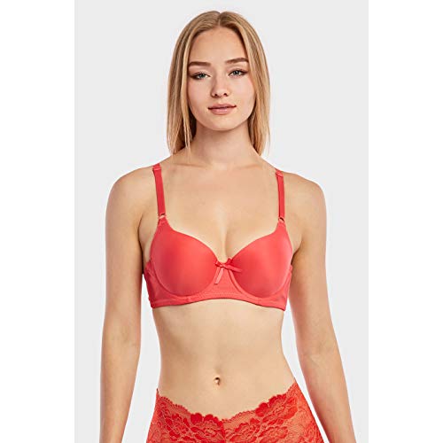 Mamia Women's Basic Lace/Plain Lace Bras (Pack Of 6)- Various Styles (Rollipop, 36B) #TOP3