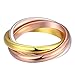 Produktbild Versilbert DREI Farbe Band Ring Größe 18/57 (DE) 8 (US) Goldton Rose Verdreifachen Unendlichkeit Verwoben Multi