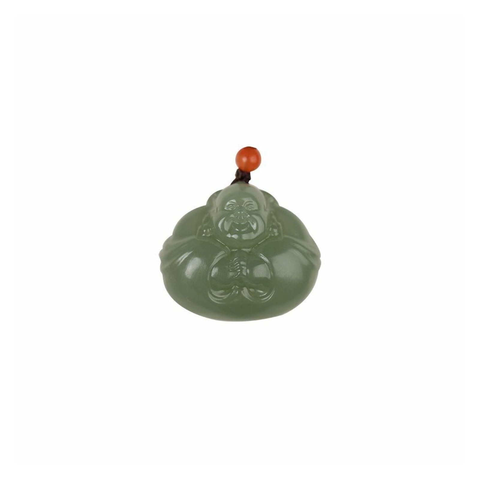 Collier Bouddha Heureux jade afghan naturel pendentif femmes vert clair