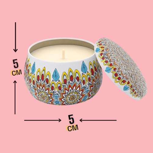 Image of Mandala Candle | Handcrafted Scented Wax Jar with Intricate Mandala Design | Spiritual Home Decor & Gift (Celestial Harmony Mandala)
