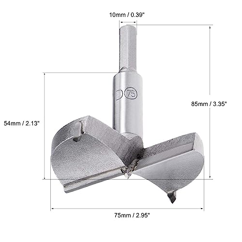 MACHSWON Forstner Drill Bits Tungsten Carbide Wood Hole Saw Opener Drill Bit 75mm Woodworking Drilling Bit Cutter - Image 3