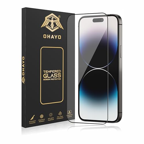 Image of OHAYO Tempered Glass Screen Protector Compatible with iPhone 14 Pro Max (6.7 inch) - 9H Hardness, HD Clear, Bubble-Free, Case Friendly, Scratch & Impact Resistant