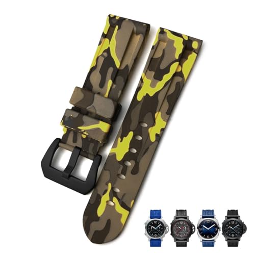 Bracelet montre caoutchouc 26 mm camo gris noir étanche sport Submersible