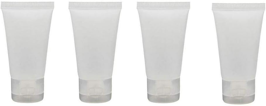 QUUPY 20PCS 15ml/0.5oz Clear Empty Refillable Plastic Soft Tubes With Flip Cover Packing Sample Container Bottle Vials For Shampoo Cleanser Shower Gel Cream Body Lotion(Transparent), clear, 20 Count (Pack of 1)
