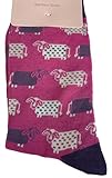Purple Possum® - Calcetines de vaca para mujer, color rosa, morado, talla 4 a 7, rosa, fucsia, cereza, damson, 3-7