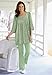 Woman Within Women's Plus Size 7-Day Three-Quarter Sleeve Pintucked Henley Tunic - 2X, Soft Iris