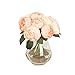 Iuhan1 Bouquet 6 Heads Artificial Peony Silk Flower Leaf Home Wedding Party Decor (Pink)