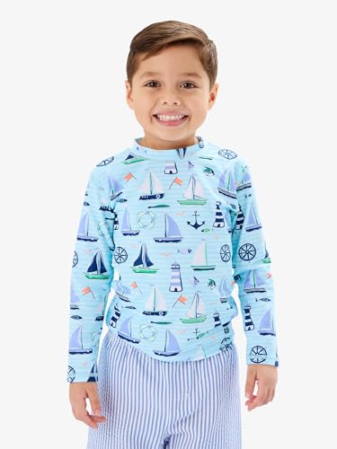 Image of RUGGEDBUTTS Baby /Toddler Boys Long Sleeve Rash Guard Swim Shirt w /UPF 50+