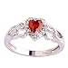 Veunora Jewelry 925 Sterling Silver Created Ruby Spinel Filled Dainty Heart Love Ring for Women