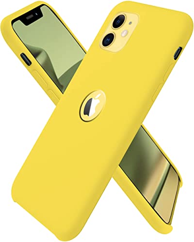 Image of VONZEE Liquid Silicone Soft Back Cover for iPhone 11 Case, Shockproof Slim Camera & Full Body Protection Non Yellowing Cover with Microfiber Lining & Logo Cut (6.1 Inch) - Yellow