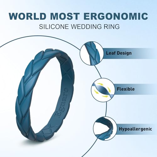 Anillos de silicona Egnaro para mujer de 3,5 mm de ancho pack flexible 2