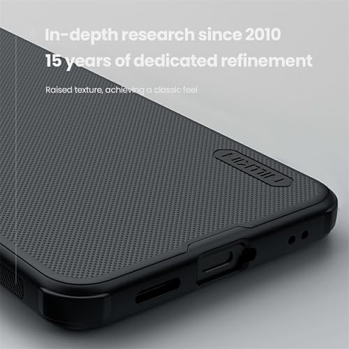 Image of Nillkin Case for Samsung Galaxy S25 FE (6.7 inch Inch) Super Frosted Shield Pro Hard Back Soft Border (PC + TPU) Shock Absorb Cover Raised Bezel Camera Protect PC Black