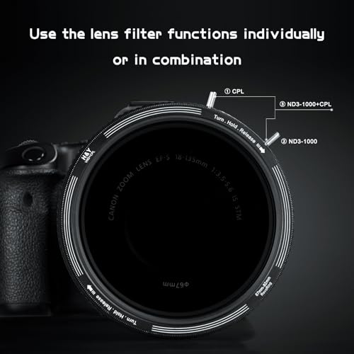 H&Y RevoRing 67 72 77 82mm Variable ND Filter ND3-ND1000 Polarizing Filter and ND16 Magnetic Filter 4 Stop Fixed ND Filter for Lanscape Photography Videography
