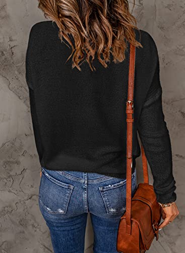 Image of Acelitt Womens Casual Lightweight Long Sleeve Crewneck Knit Shirts Tops, S-XXL
