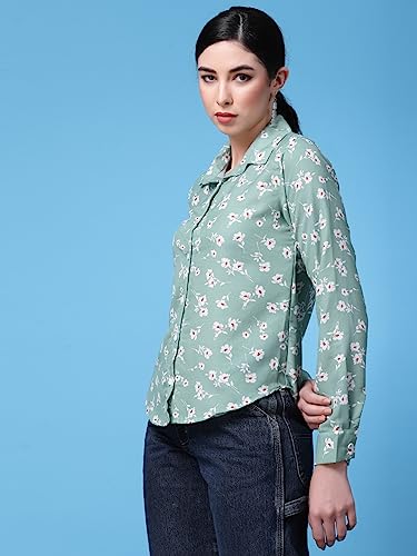 Image of OOMPH! Women's Cotton Regular Fit Floral Button Down Shirt