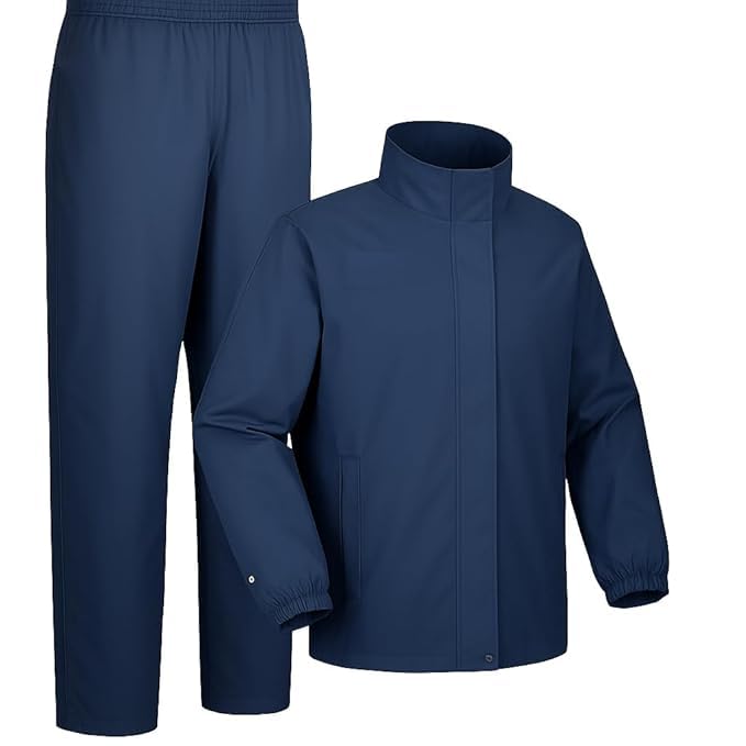 4v1 Waterproof Raincoat for Men | Lightweight & Durable Rain Jacket with Hood | Windproof & Breathable | Travel-Friendly, Bike & Motorcycle Use | E12 (IN, Alpha, S, Regular, Navy Blue)-picture-27