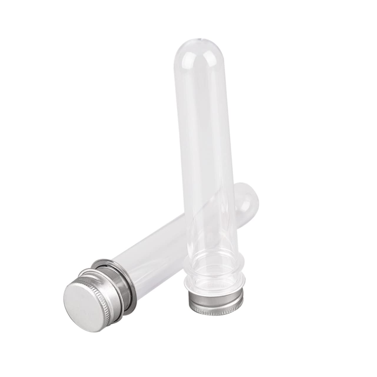 KICHOUSE 10pcs Test Tube with Cover Test Tubes with Lids Test Tube Rack Test Tubes Refillable Test Tube Bottles Containers Portable Test Tubes Clear Test Tube Mask Paste Test Tubes