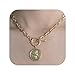 KKOXZ Chunky Gold Coin Pendant Necklace Trendy Layered Statement Chain for Women, Antique Toggle Design with Thick Link, Fashionable Necklaces for Women (Worn Gold)