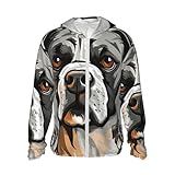 Dwrepo Veste à capuche avec fermeture éclair intégrale et poches pour l'extérieur Motif tête de bouledogue américain, Noir, XXL