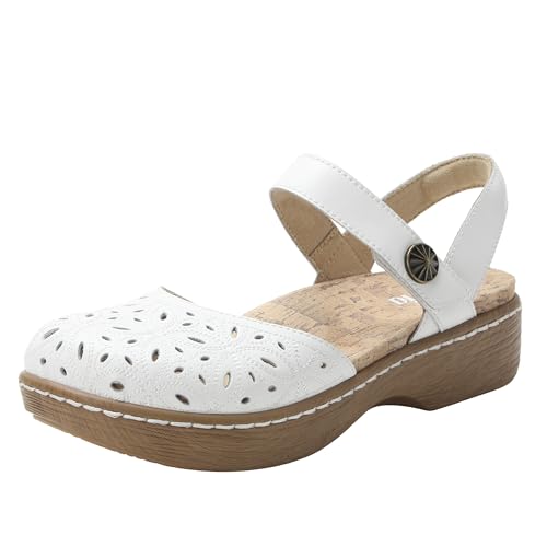 Image of Alegria Women's Opal Leather Shoes with Slingback Open Back Sandals