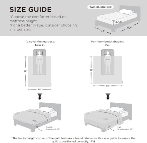 Image of Bedsure Duvet Insert Twin XL Size - Lightweight Comforter, Quilted Cooling Duvet Insert, Down Alternative Summer Comforter with 8 Tabs, College Dorm Essentials, Light Grey, 68x92 inches