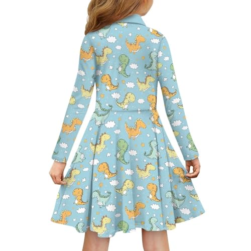 Dresses for Girls Uniform Dress Midi Dresses Kids Long Sleeve Dress Skirt2