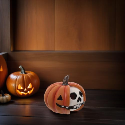Calabaza y calavera de resina Toyvian adorno gótico resistente 7