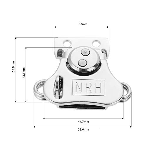 Butterfly Twist Latch, Yetaha Spring Loaded Toggle Clamp Toolbox Lock Hasp Rotary Clasp For Chest Trunk Flight Case Wooden Box (2.20" X 2.09" Silver) #TOP6