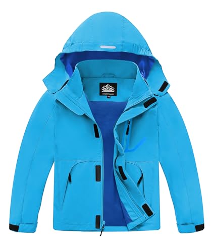 Image of Boys Rain Jacket Kids Lightweight Rain Jackets Waterproof Hooded Windbreaker Outdoor Coats for Boys Girls