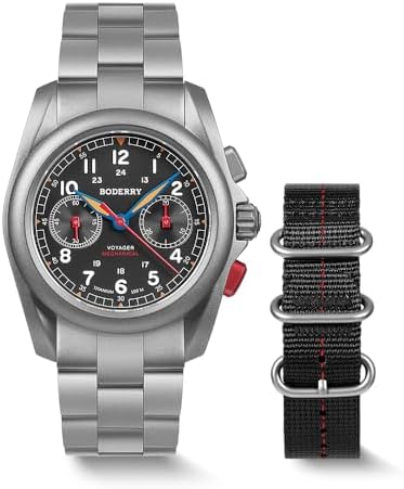 cronógrafo de titanio para hombre, reloj mecánico automático, vidrio de zafiro, resistente al agua, 200 m, Voyag