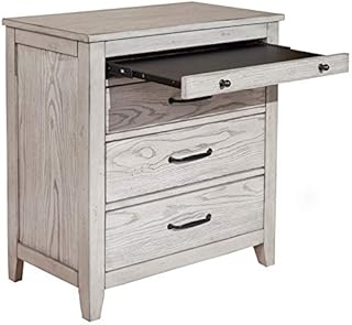 Home Square 2 Piece Set with 3-Drawer Nightstand in Weathered Light Gray