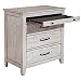 Home Square 2 Piece Set with 3-Drawer Nightstand in Weathered Light Gray