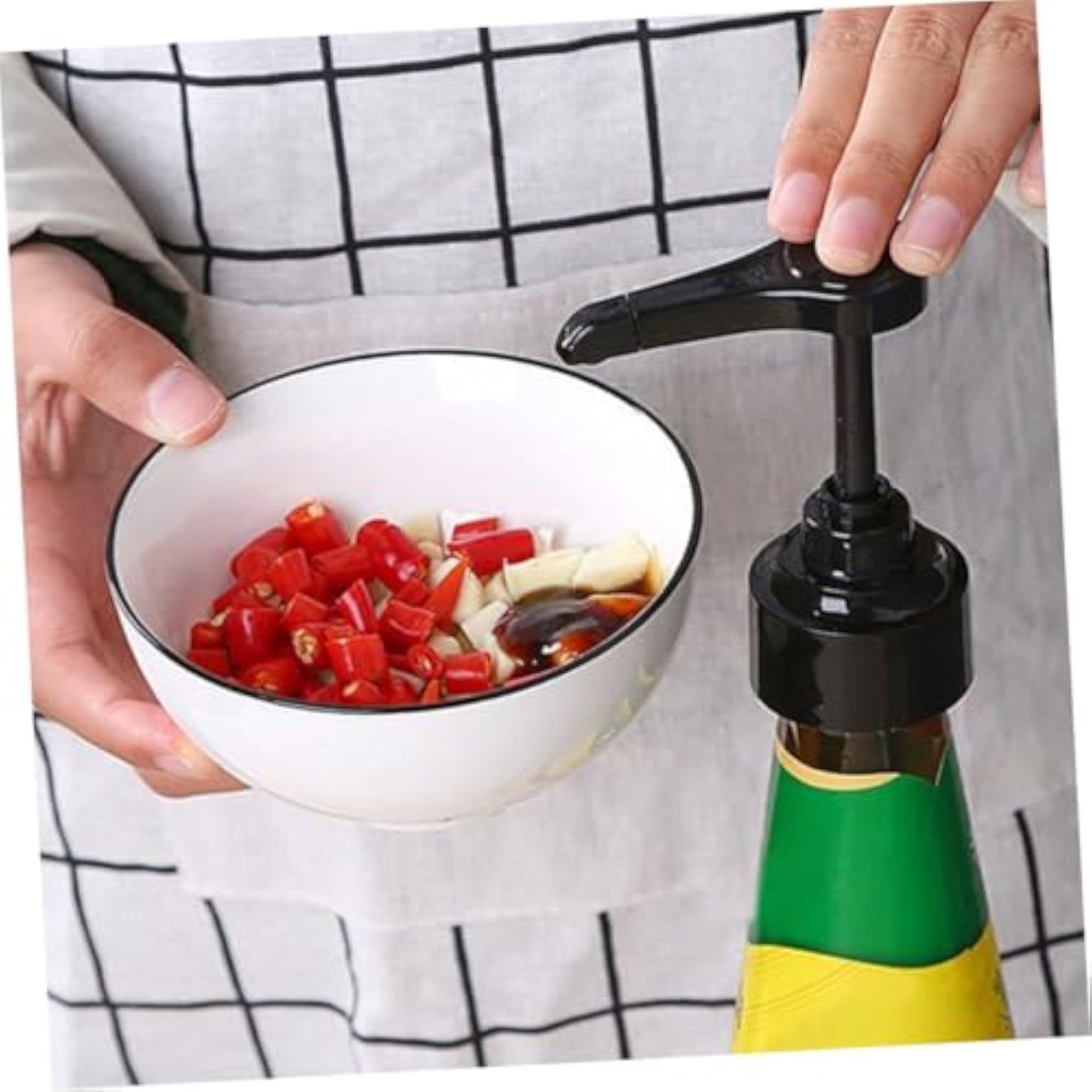 6pcs Press Type Pressure Nozzle Pump Head Condiment Squeeze Bottles