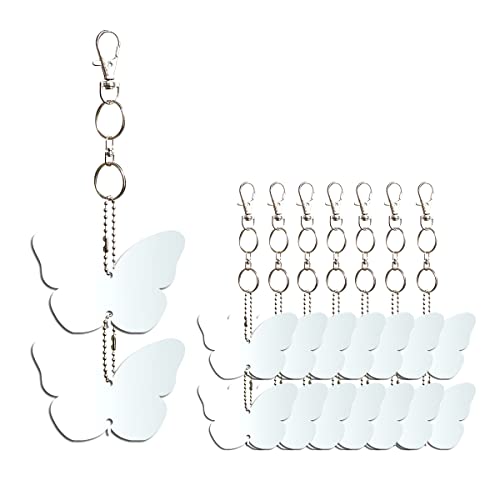 EACILLES Keep Birds Away Mirror Disc, Hanging Reflectors to Scare Birds Away from Your House and Garden, 16 Butterfly Discs